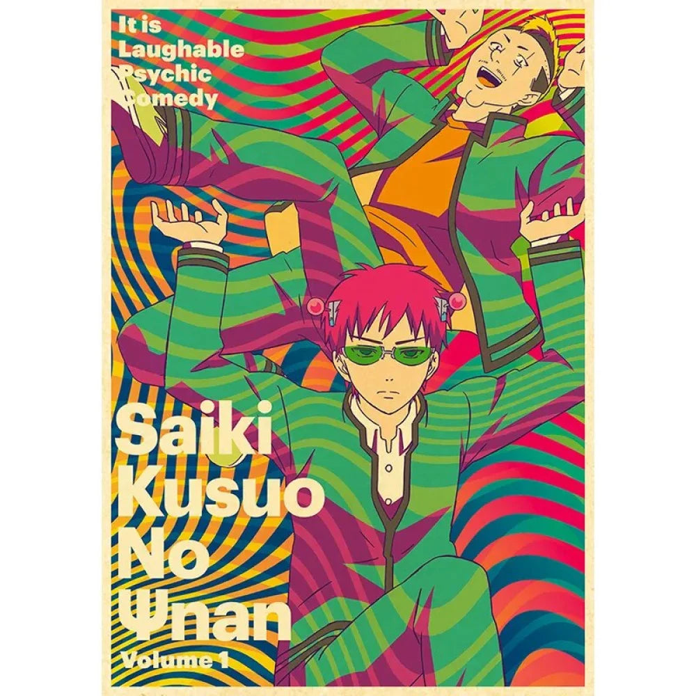 The Disastrous Life Of Saiki K. - Anime Poster Aesthetic In A3 Hd