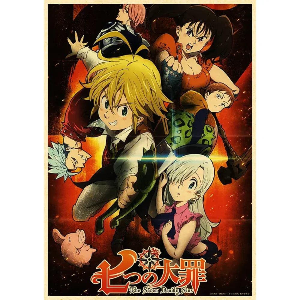 The Seven Deadly Sins / Nanatsu No Taizai - Anime Poster Aesthetic In A3 Hd