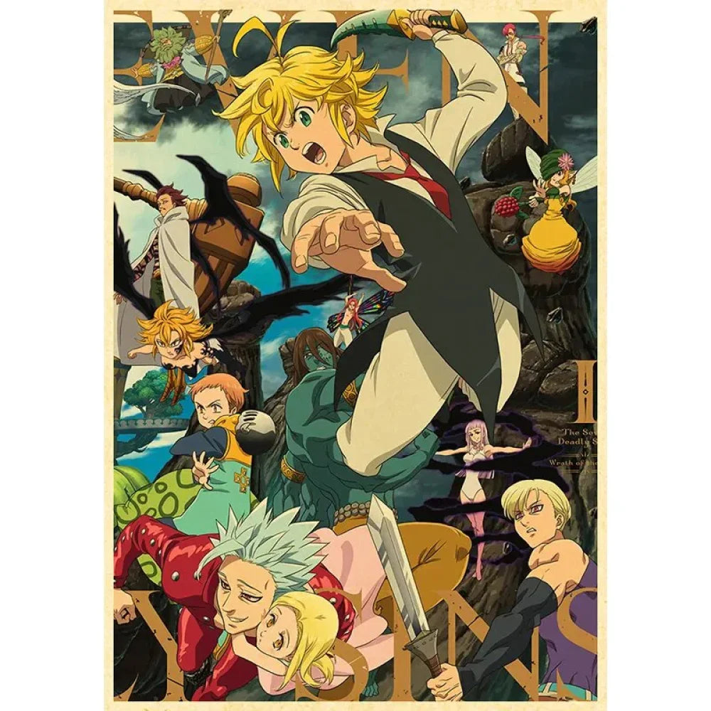The Seven Deadly Sins / Nanatsu No Taizai - Anime Poster Aesthetic In A3 Hd