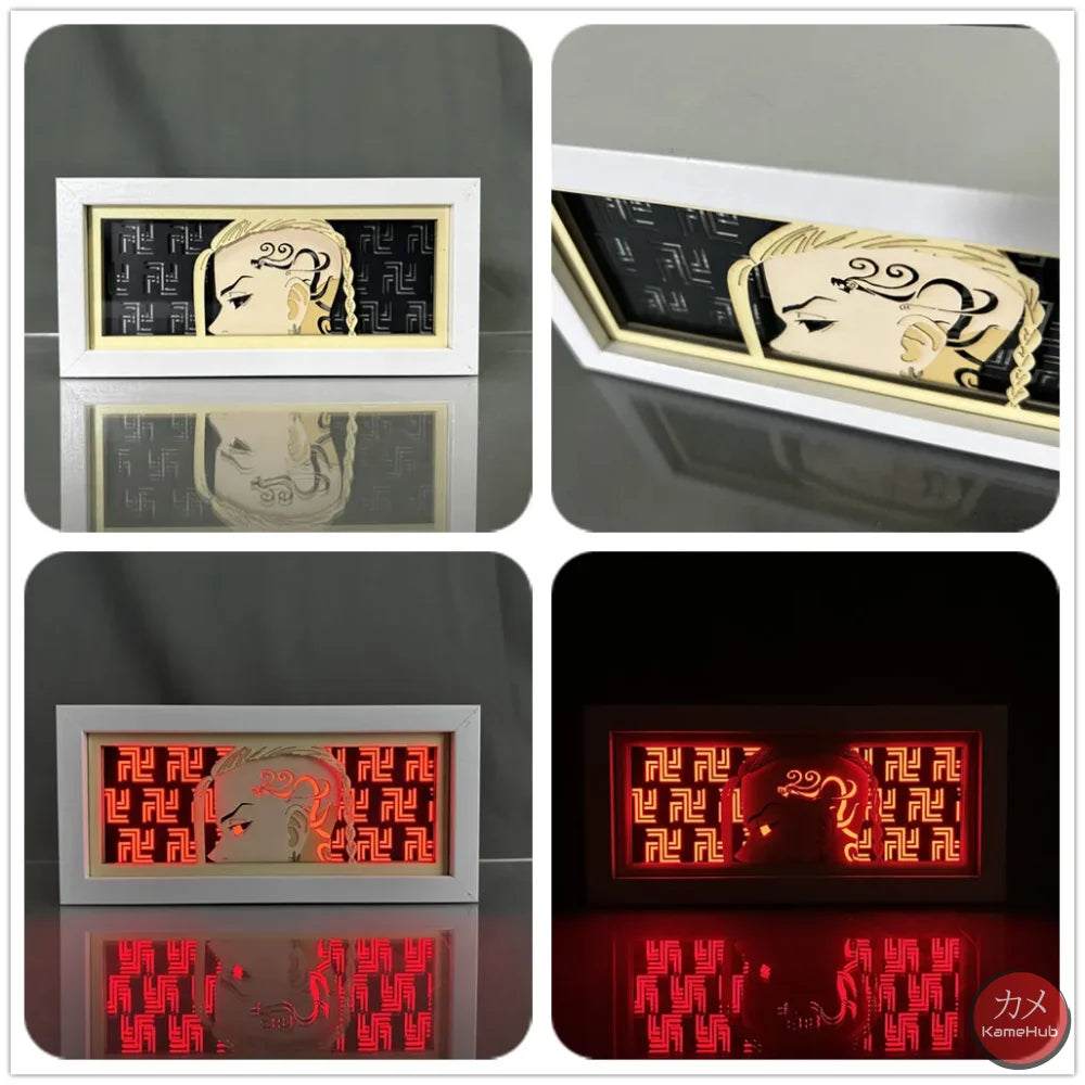 Tokyo Revengers - Mikey e Draken Light Box 3D con Luce Led Draken / 16 Colori con Telecomando Gadget