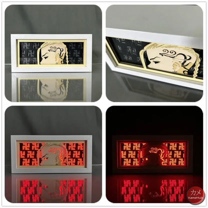 Tokyo Revengers - Mikey e Draken Light Box 3D con Luce Led Draken / 16 Colori con Telecomando Gadget