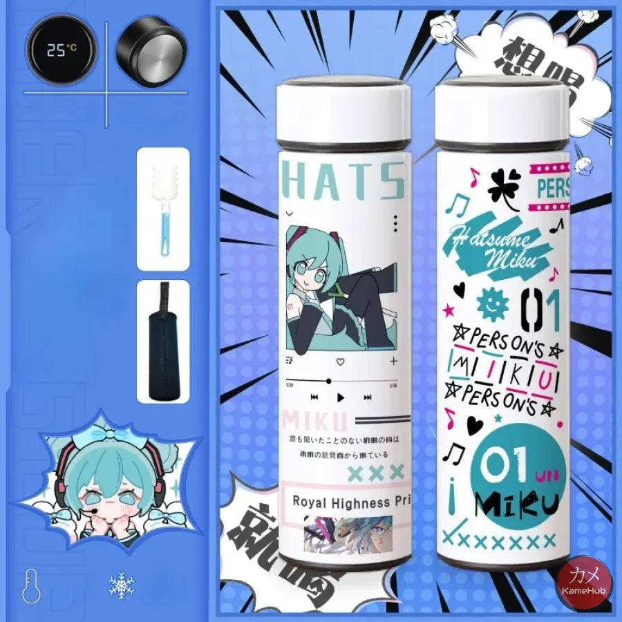 Vocaloid Hatsune Miku - Borraccia Termica 500 Ml Con Display Digitale Intelligente Gadget