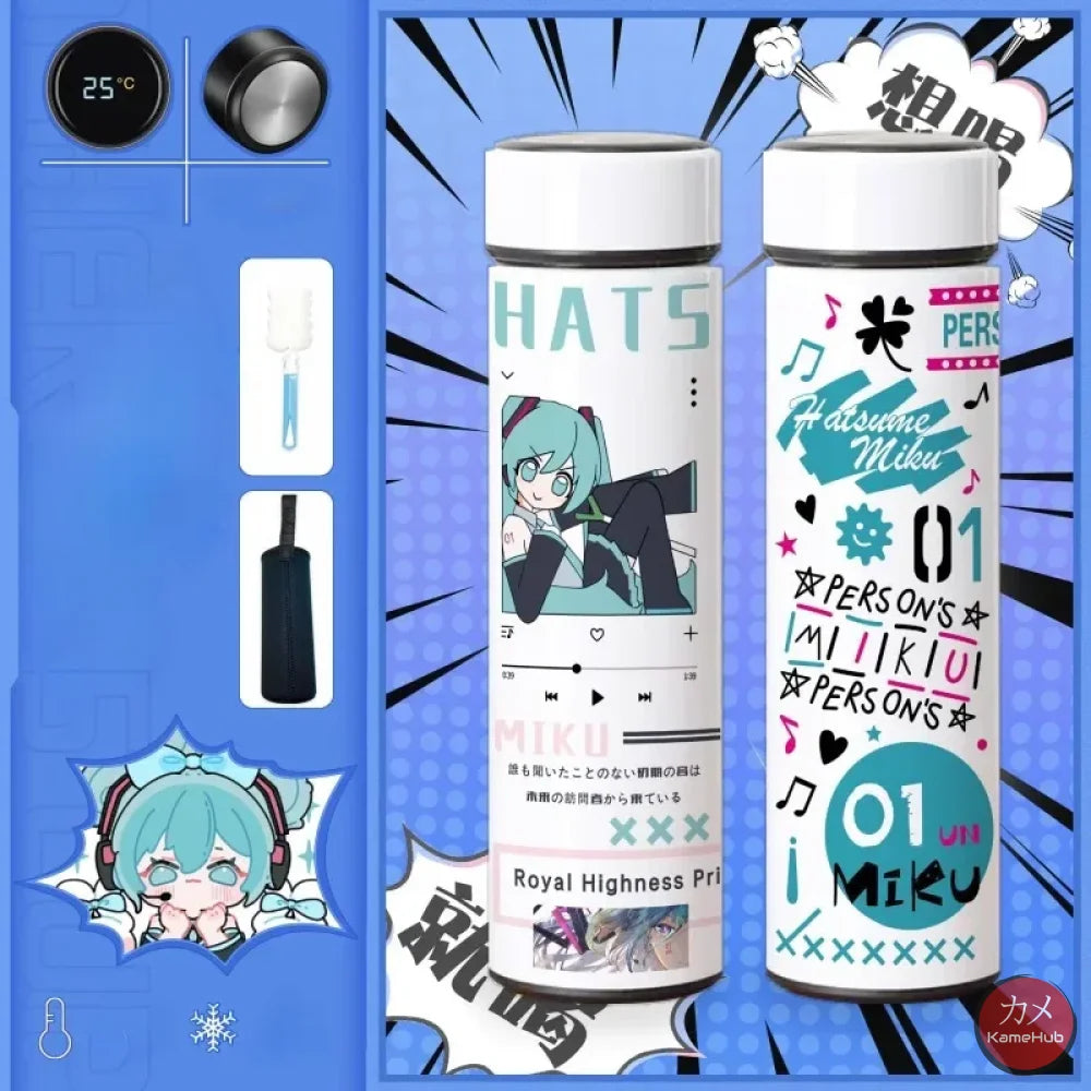 Vocaloid Hatsune Miku - Borraccia Termica 500 Ml Con Display Digitale Intelligente Gadget