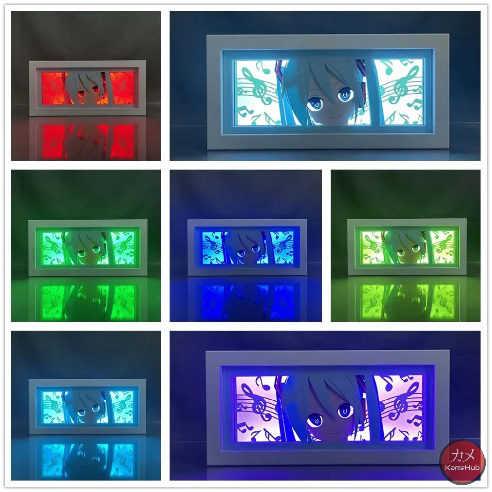 Vocaloid - Hatsune Miku Light Box 3D con Luce Led 16 Colori con Telecomando Gadget