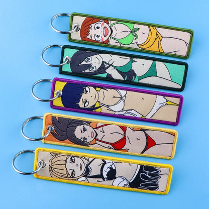 Waifu Material - Portachiavi Anime Con Ricamo Accessori
