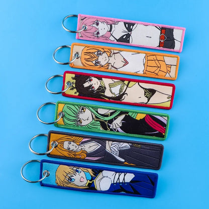 Waifu Material - Portachiavi Anime Con Ricamo Accessori