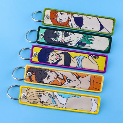 Waifu Material - Portachiavi Anime Con Ricamo Accessori