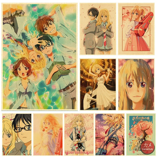 Your Lie In April / Shigatsu Wa Kimi No Uso - Anime Poster Aesthetic A3 Hd